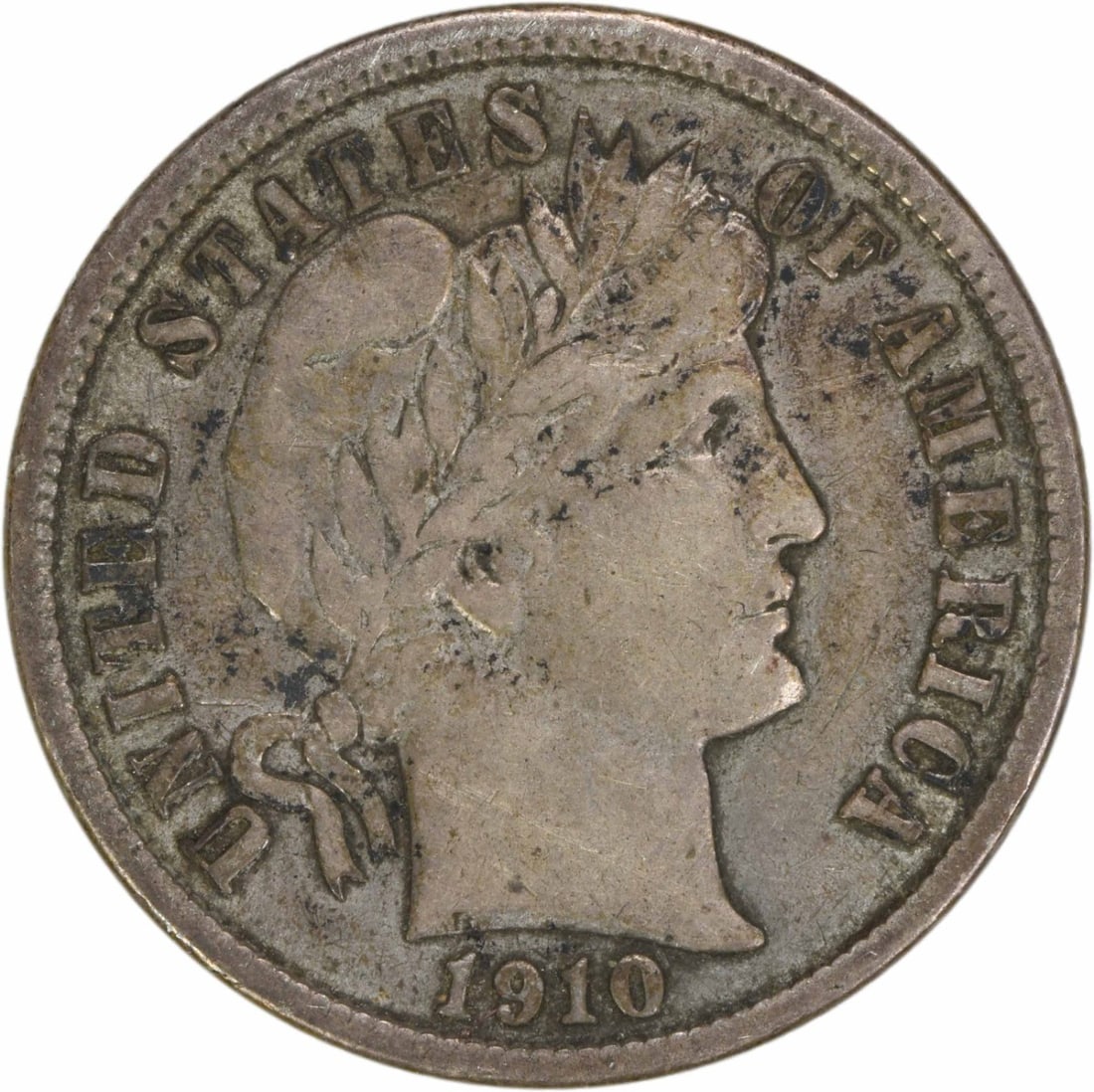 1910-S Barber Silver Dime 10C VF Uncertified 90% Silver: 1910-S Barber Silver Dime 10C VF Uncertified 90% Silver This 1910-S Barber Silver Dime features a vintage design by Charles E. Barber, representing a significant piece of American numismatic history. 