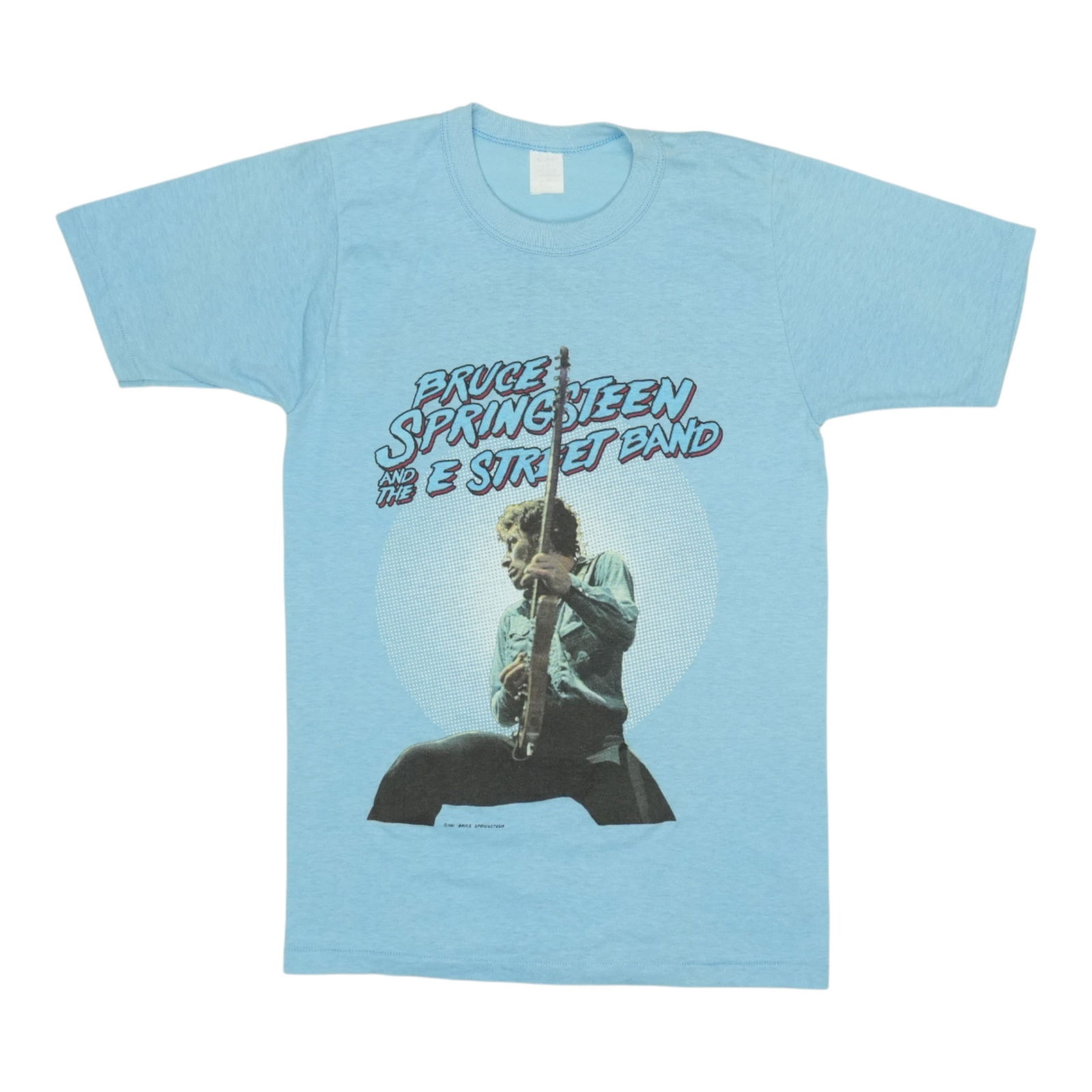 Vintage 1981 Bruce Springsteen Concert T-Shirt Blue Medium (1 of 6)