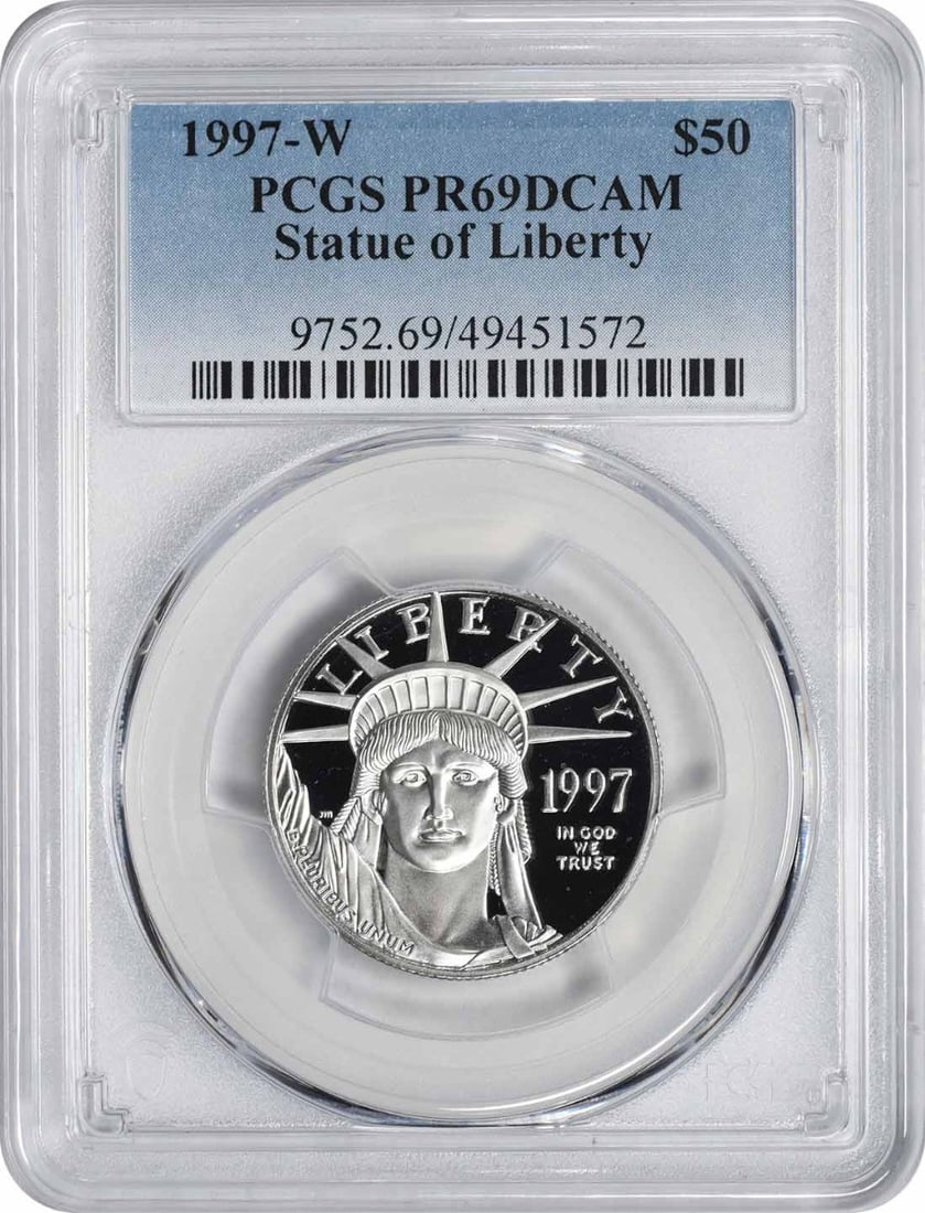 1997-W $50 American Platinum Eagle PR69DCAM PCGS Statue of Liberty (1 of 2)