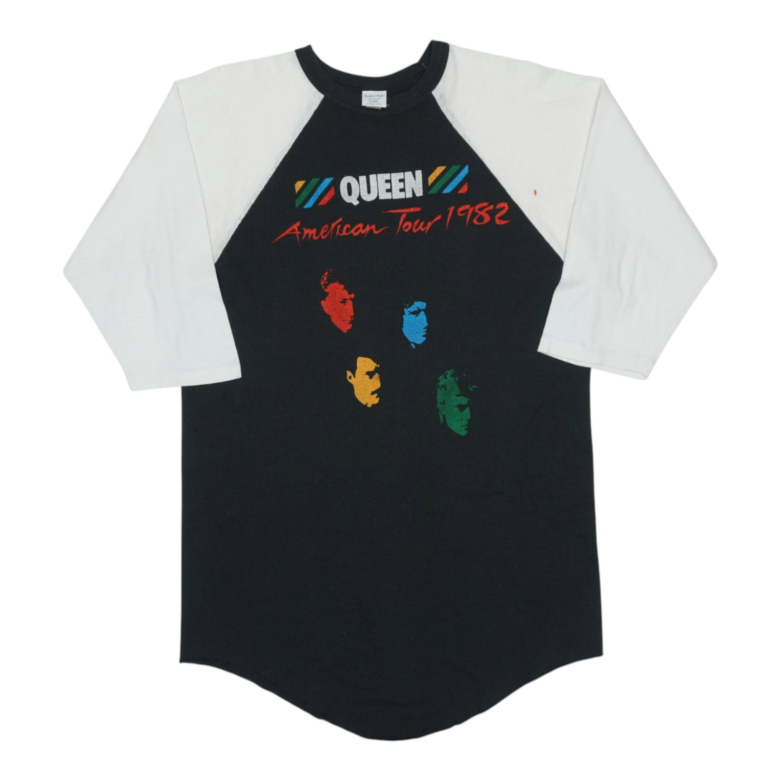 Vintage 1982 Queen Tour Jersey Shirt Black XL Graphic Tee: Vintage 1982 Queen Tour Jersey Shirt Black XL Graphic Tee This original vintage 1982 Queen Tour Jersey Shirt is a must-have for any fan. Made from a comfortable 50/50 Poly/Cotton blend, this classic b