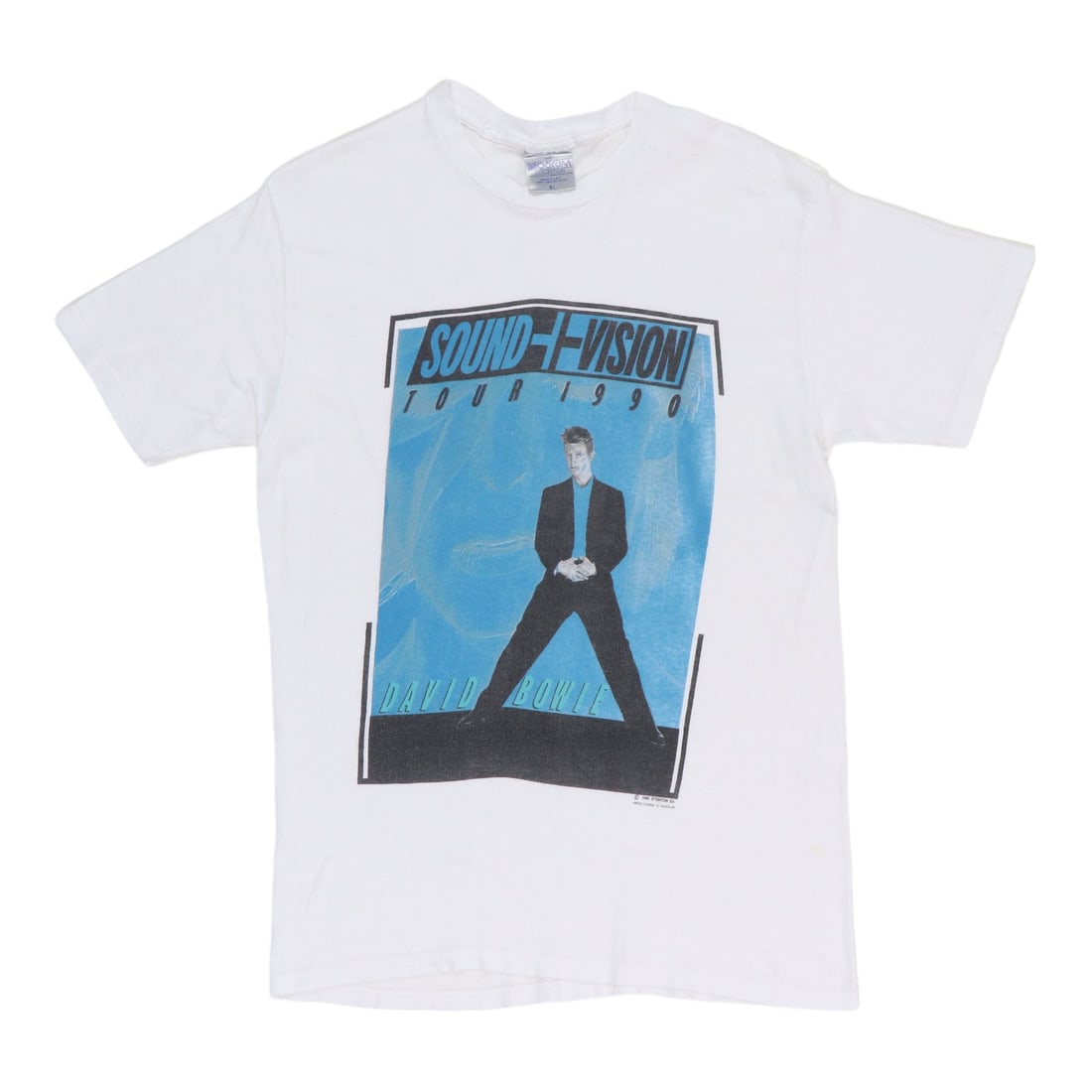 1990 David Bowie Sound + Vision Tour Vintage Shirt 100% Cotton White: 1990 David Bowie Sound + Vision Tour Vintage Shirt 100% Cotton White Celebrate the legacy of David Bowie with this original vintage 1990 Sound + Vision Tour shirt. This unique piece is a true vintage