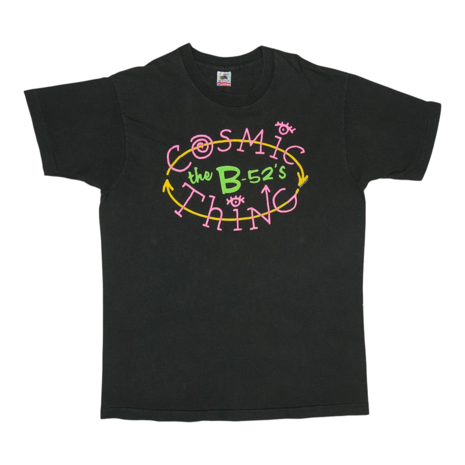 Vintage 1989 B-52's Cosmic Thing Black Cotton Shirt: Vintage 1989 B-52's Cosmic Thing Black Cotton Shirt Discover a true piece of music history with this original vintage 1989 B-52's Cosmic Thing Shirt. Crafted from 100% cotton, this black shirt feature