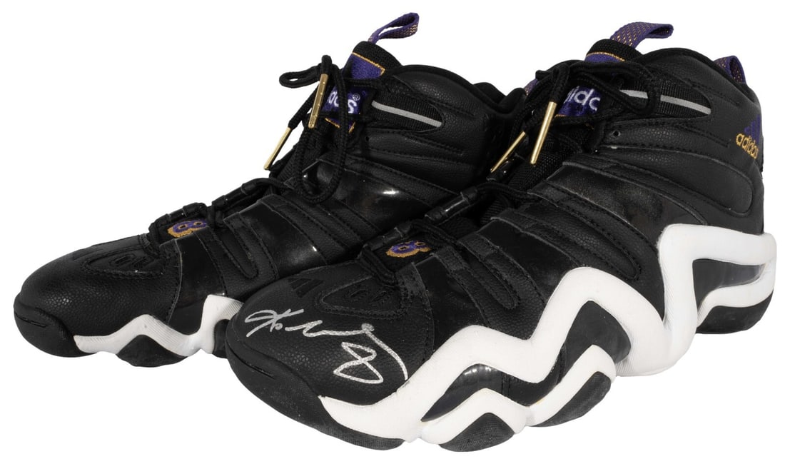 Kobe Bryant Signed 1997 Adidas Crazy 8 Sneakers PSA LOA Lakers: Kobe Bryant Signed 1997 Adidas Crazy 8 Sneakers PSA LOA Lakers Step onto the court with a piece of basketball history! These impressive circa 1997 Adidas Crazy 8 sneakers, personally autographed by Ha