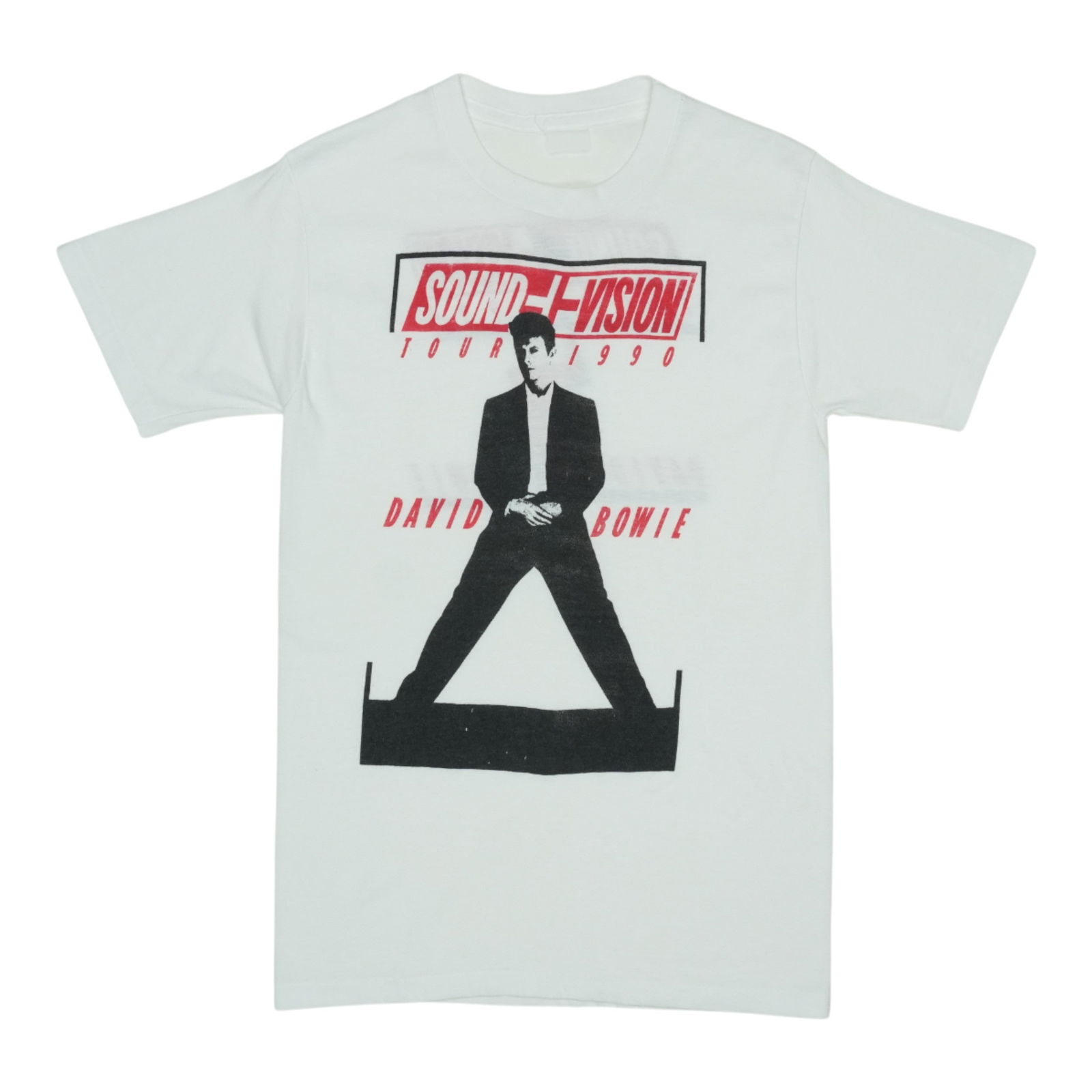 1990 David Bowie Sound & Vision Tour Vintage Shirt White: 1990 David Bowie Sound & Vision Tour Vintage Shirt White Step back into the 1990s with this original vintage David Bowie Sound & Vision Tour Shirt. This authentic tour shirt features captivating front