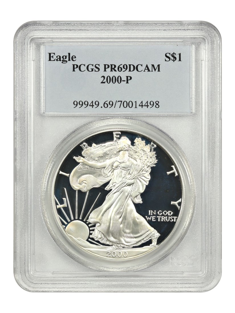 2000-P $1 Silver Eagle PCGS PR69DCAM Uncirculated Coin (1 of 2)
