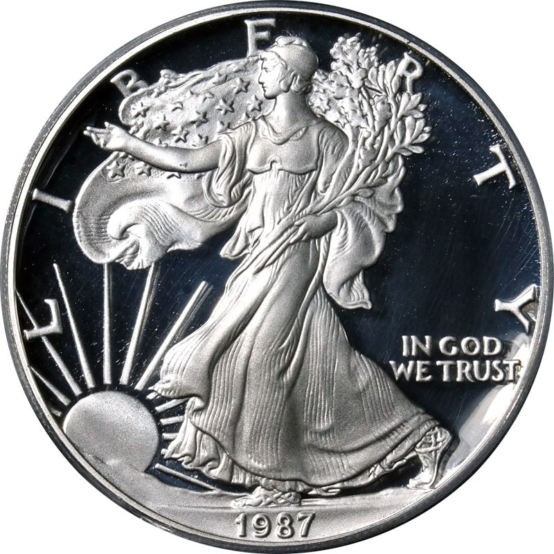 1987-S Silver American Eagle $1 PCGS PR70 DCAM Coin (1 of 4)
