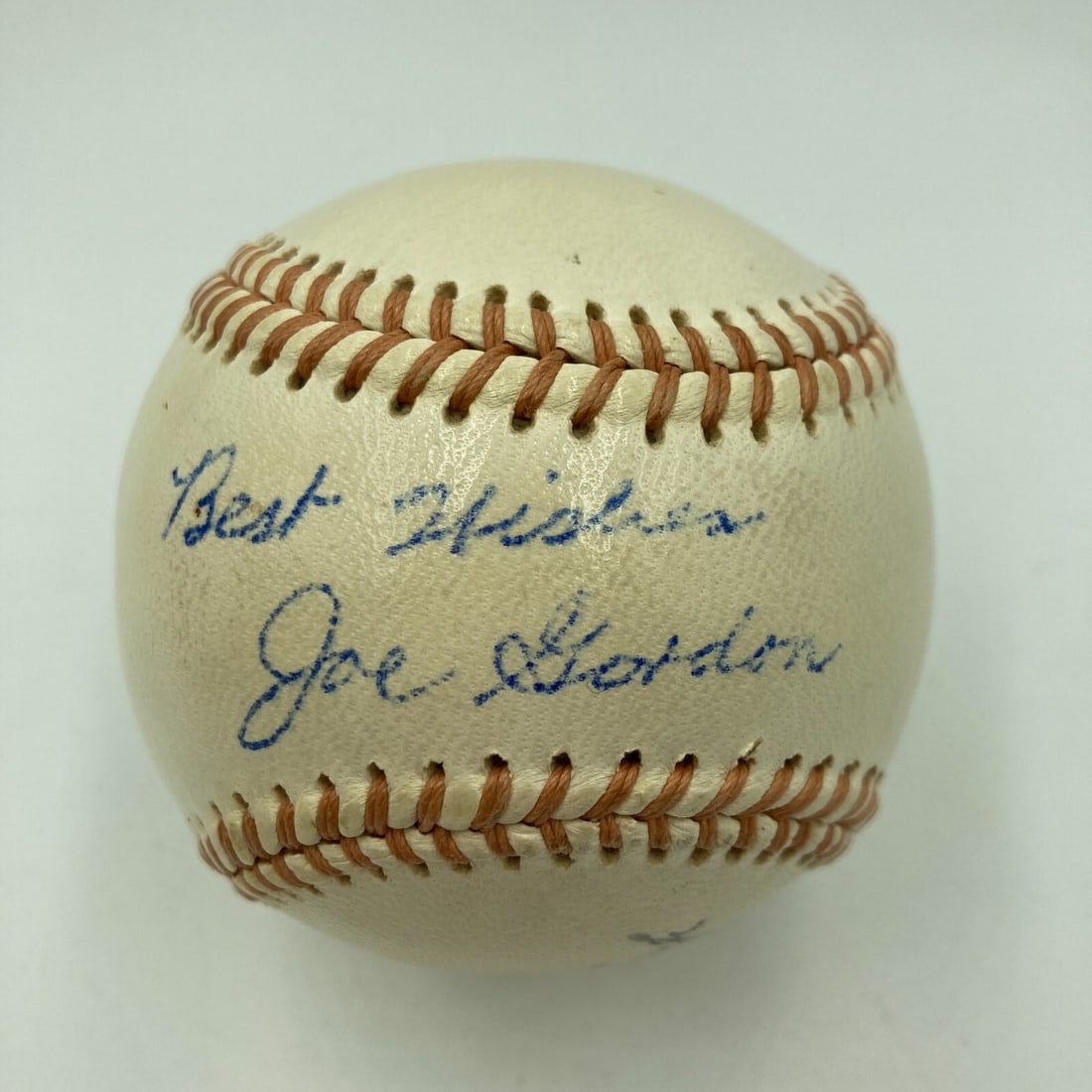 Joe Gordon Signed Baseball with JSA COA Yankees Hall of Fame Inscription: Joe Gordon Signed Baseball with JSA COA Yankees Hall of Fame Inscription This remarkable Joe Gordon single signed baseball is a must-have for any baseball enthusiast. Authenticated by James Spence (JS