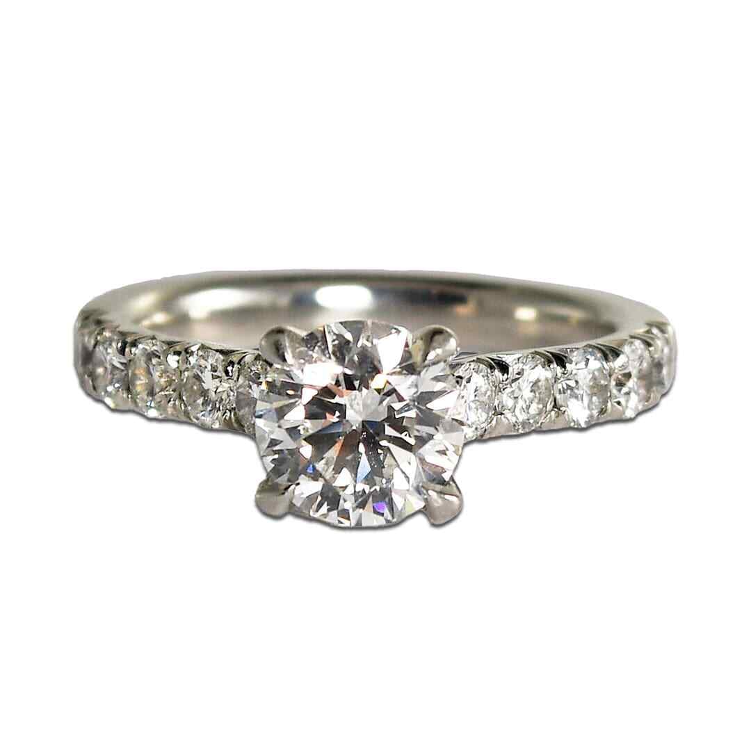 GIA Certified 1.04ct Round Brilliant Platinum Diamond Ring (1 of 8)