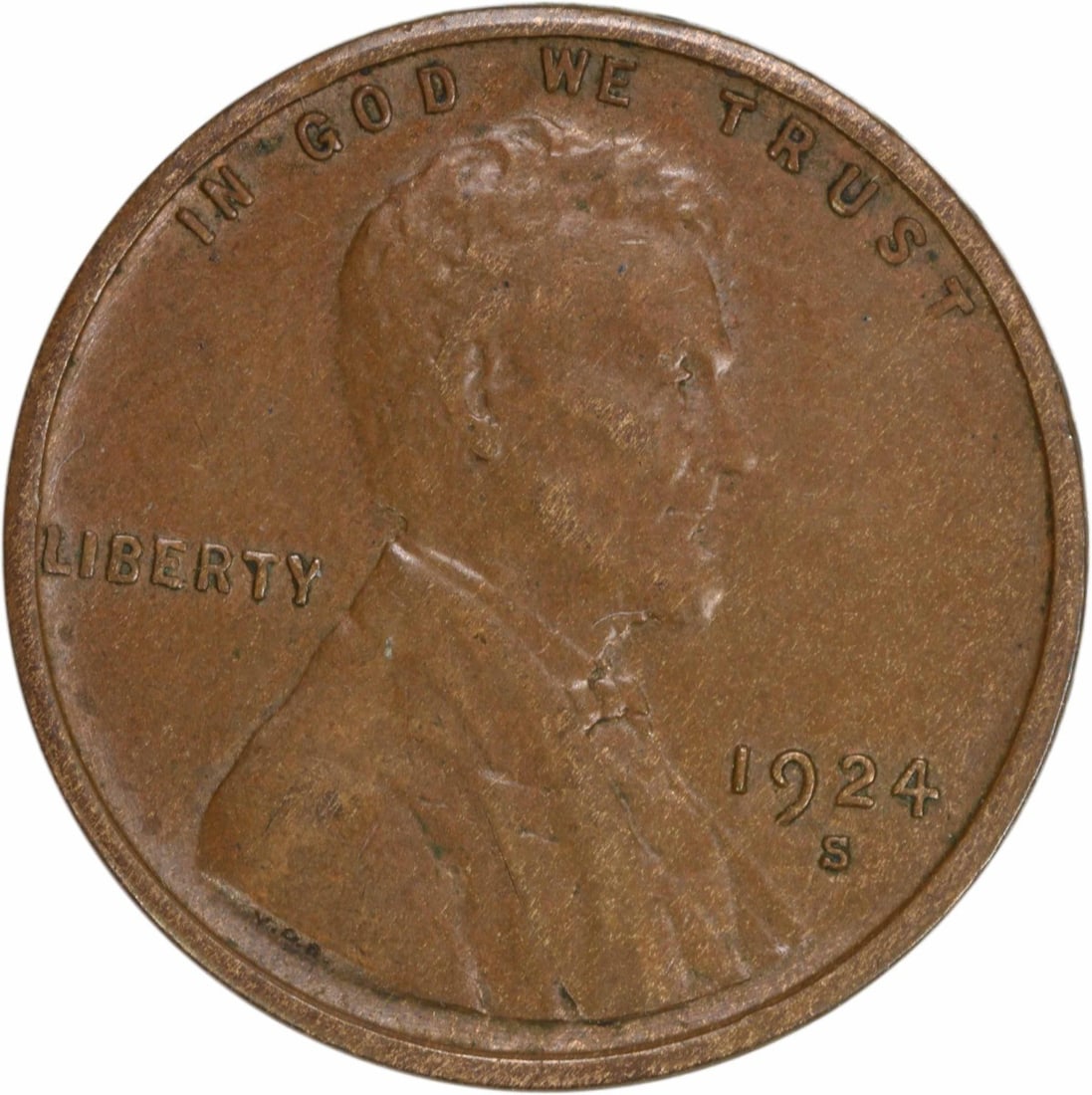 1924-S Lincoln Wheat Cent AU Uncertified Copper Coin: 1924-S Lincoln Wheat Cent AU Uncertified Copper Coin This 1924-S Lincoln Cent is a beautiful example of a coin from the United States, featuring the iconic Lincoln Wheat design. Graded as Almost Uncir