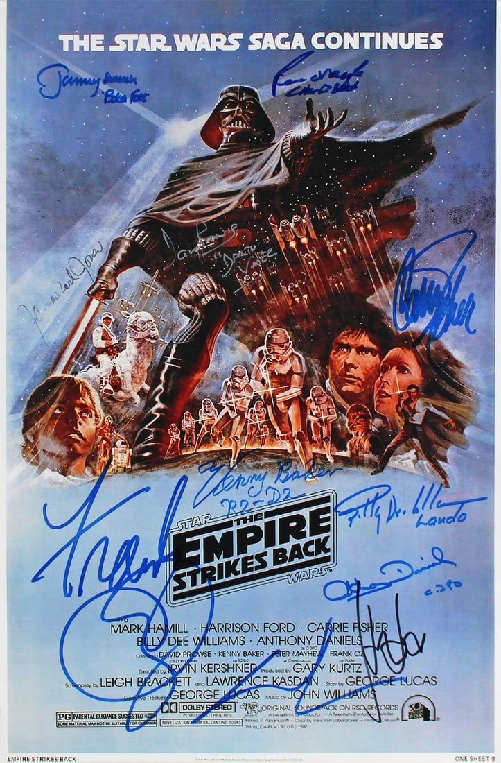 Rare Limited Edition Star Wars ESB Poster Signed by 11 Legends Beckett Authenticated 12x18 (1 of 4)