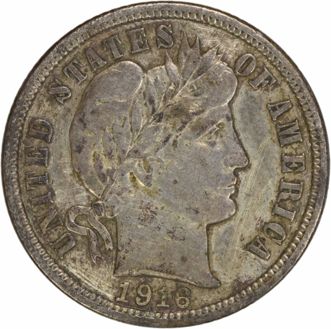 1916 Barber Silver Dime 10C AU Uncertified Philadelphia Mint (1 of 2)