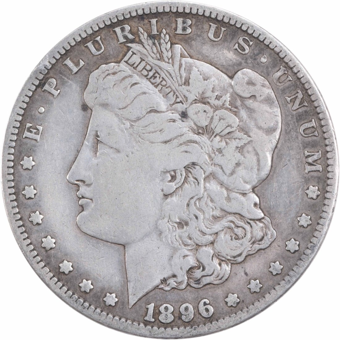 1896-S Morgan Silver Dollar VF 90% Silver San Francisco: 1896-S Morgan Silver Dollar VF 90% Silver San Francisco This 1896-S Morgan Silver Dollar is a fine example of American numismatic history. Struck in San Francisco, this coin features a composition of