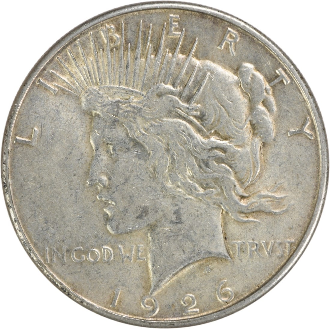 1926-S Peace Silver Dollar AU Uncertified 90% Silver Coin: 1926-S Peace Silver Dollar AU Uncertified 90% Silver Coin This 1926-S Peace Silver Dollar is a stunning piece of numismatic history, showcasing the artistry of designer Anthony de Francisci. This coin