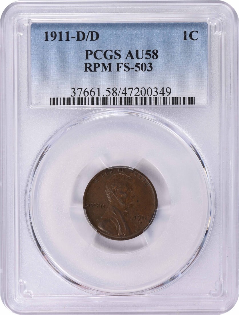 1911-D/D Lincoln Wheat Cent AU58 PCGS Certified Copper Coin: 1911-D/D Lincoln Wheat Cent AU58 PCGS Certified Copper Coin This 1911-D/D Lincoln Cent, certified by PCGS as AU58, features a beautiful copper composition and showcases the iconic Lincoln Wheat design