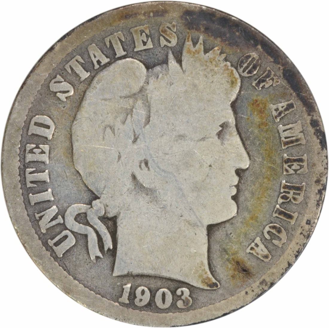 1903-S Barber Silver Dime 90% Silver Circulated Coin (1 of 2)