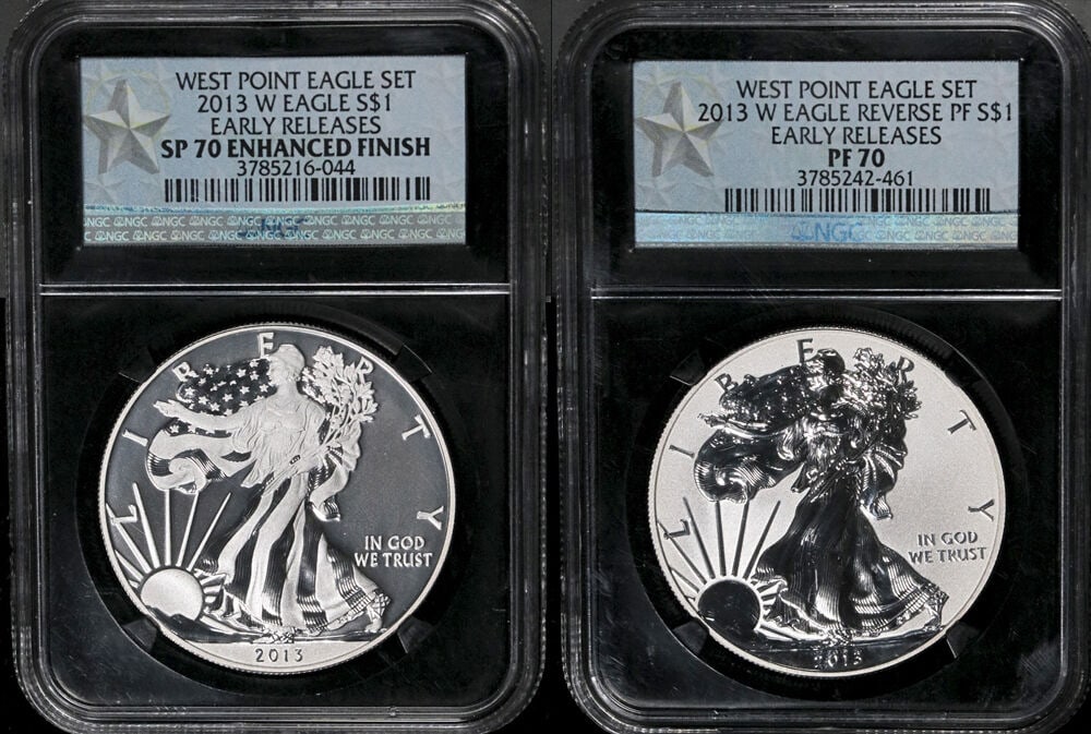 2013-W Silver American Eagle $1 NGC SP70 Enhanced West Point Set (1 of 5)