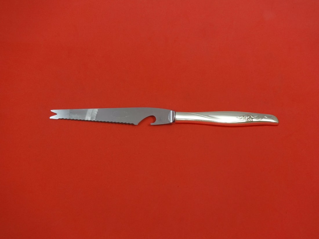 Gorham Sea Rose Custom Bar Knife Sterling Silver 9 1/8": Gorham Sea Rose Custom Bar Knife Sterling Silver 9 1/8" Discover the exquisite Sea Rose Bar Knife by Gorham, crafted from premium sterling silver. This custom-made knife features a hollow handle with