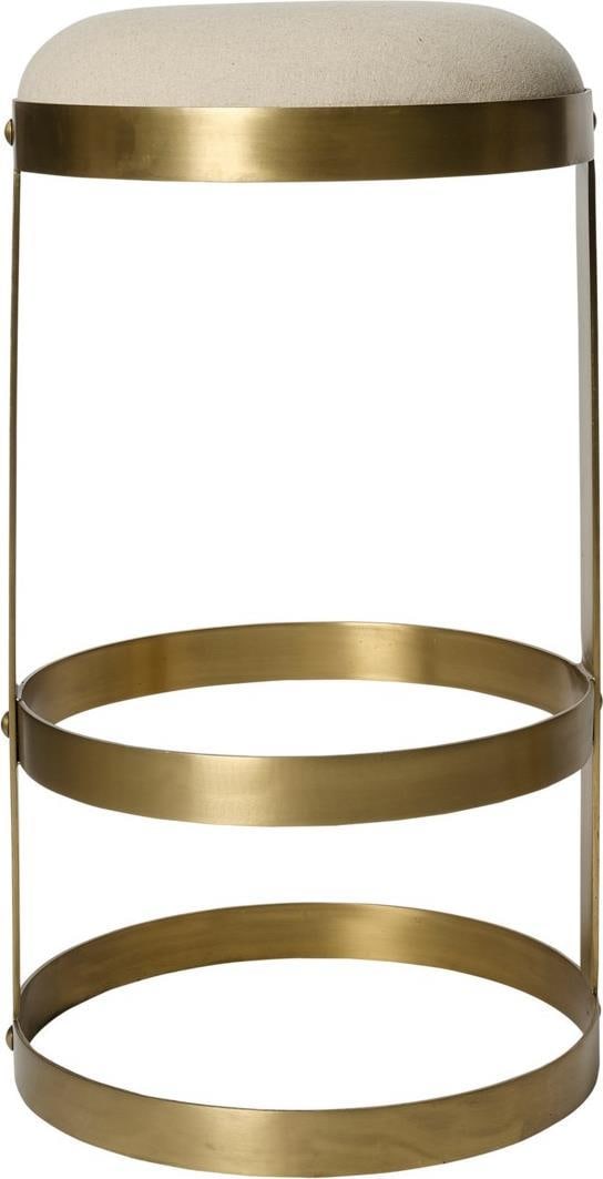 Noir Dior Brass Bar Stool Stylish Design: Noir Dior Brass Bar Stool Stylish Design This bar stool combines elegance with durability, featuring a classic antique brass finish. Crafted with industrial steel and light linen, it offers both comfo
