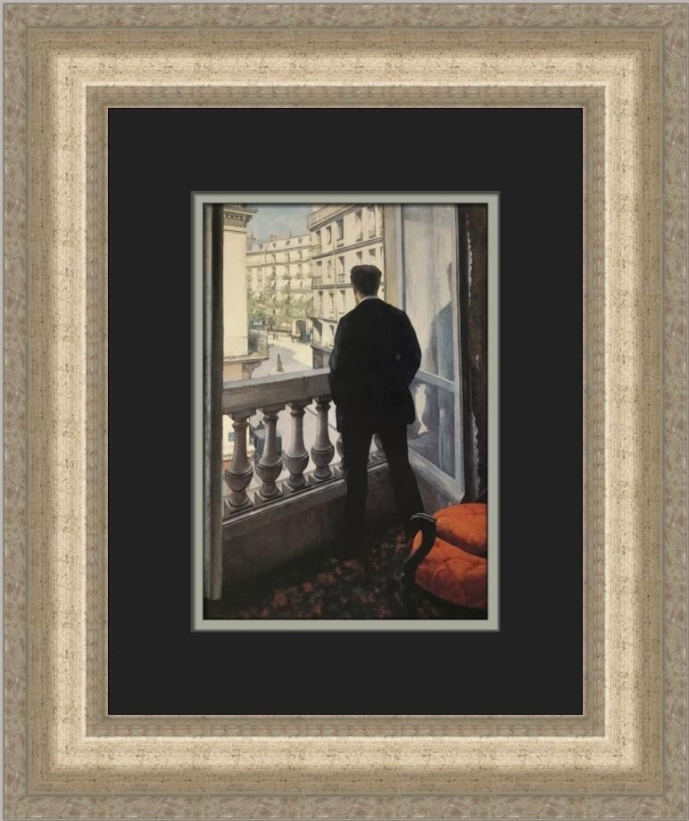 Gustave Caillebotte Young Man at His Window Framed Art Print: Gustave Caillebotte Young Man at His Window Framed Art Print This custom framed print features Gustave Caillebotte's renowned artwork "Young Man at His Window," a captivating piece that embodies the s