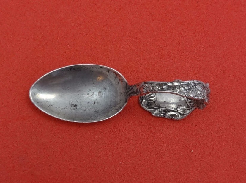 Gorham Versailles Sterling Silver Baby Spoon Custom Bent Handle 3": Gorham Versailles Sterling Silver Baby Spoon Custom Bent Handle 3" Introducing the Versailles baby spoon by Gorham, an exquisite piece crafted in sterling silver. This custom-made spoon features a cha