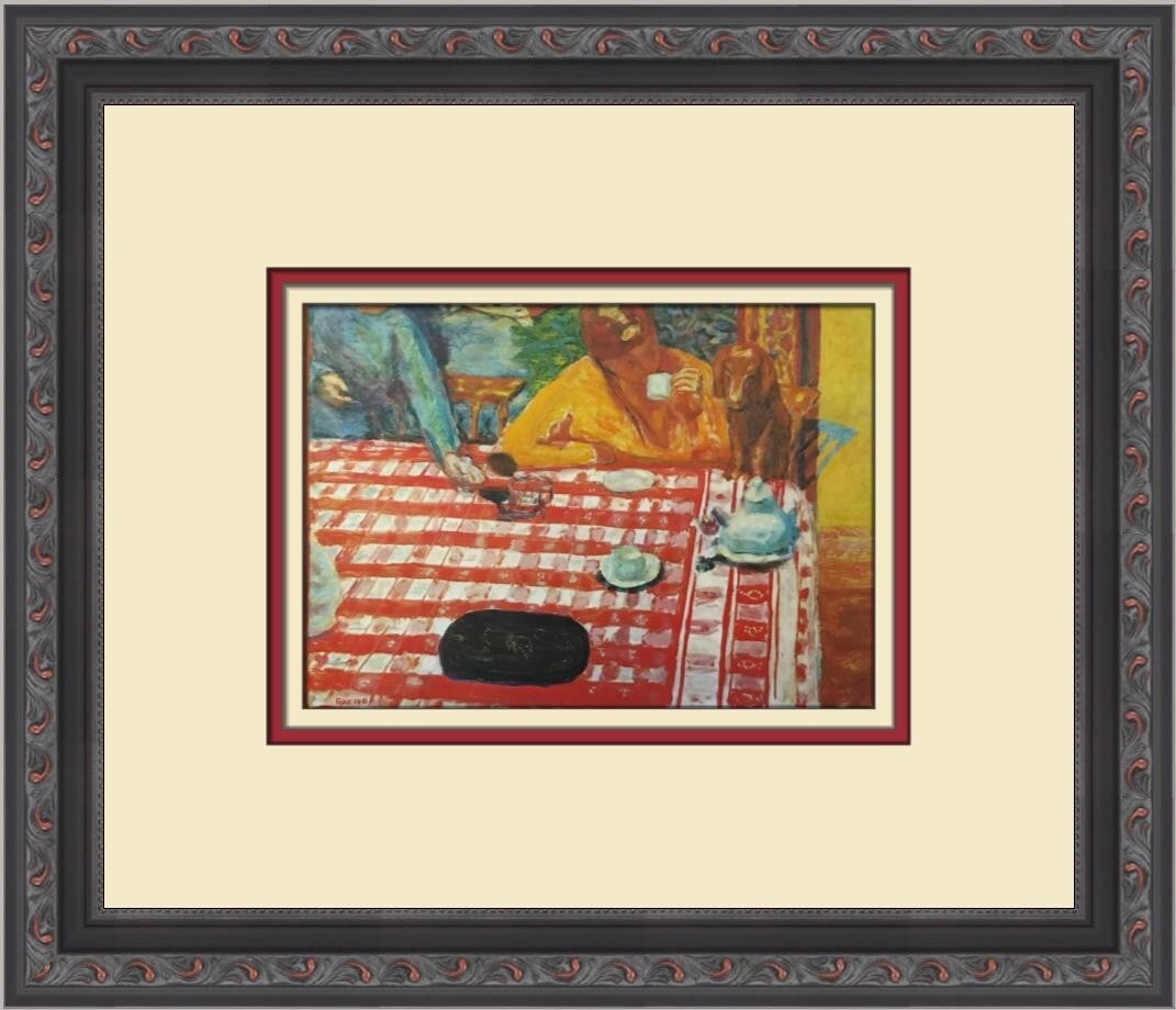Pierre Bonnard The Cup of Coffee Custom Framed Print 1973 Impressionism: Pierre Bonnard The Cup of Coffee Custom Framed Print 1973 Impressionism This exquisite custom framed print titled "The Cup of Coffee" by renowned artist Pierre Bonnard captures the essence of Impressi