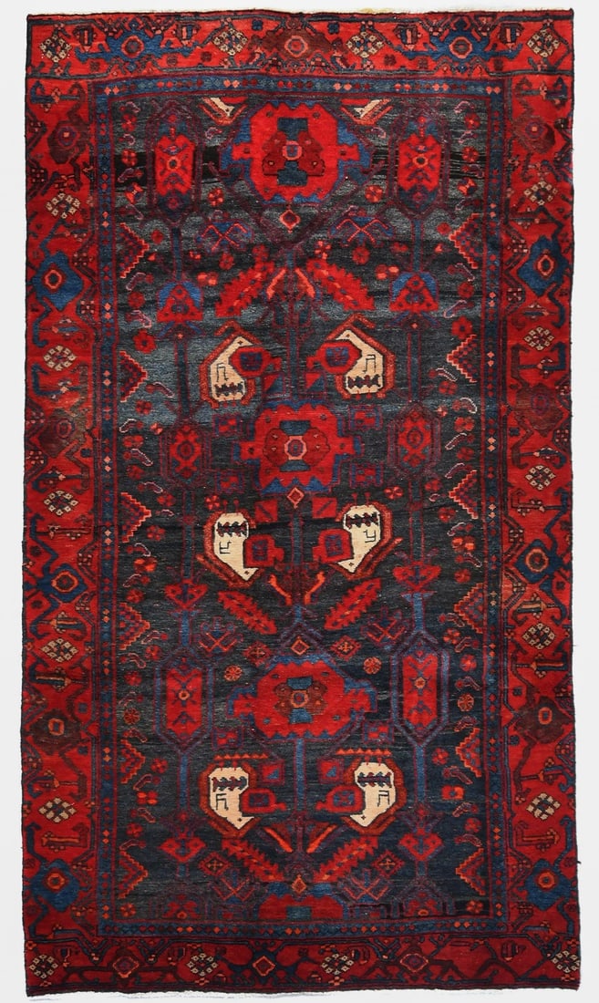 Handmade 4x8 Tribal Oriental Wool Rug Vintage Boho Decor: Handmade 4x8 Tribal Oriental Wool Rug Vintage Boho Decor Enhance your living space with this exquisite 4X8 Handmade Tribal Oriental Rug, featuring a muted bohemian aesthetic perfect for hallways or ki
