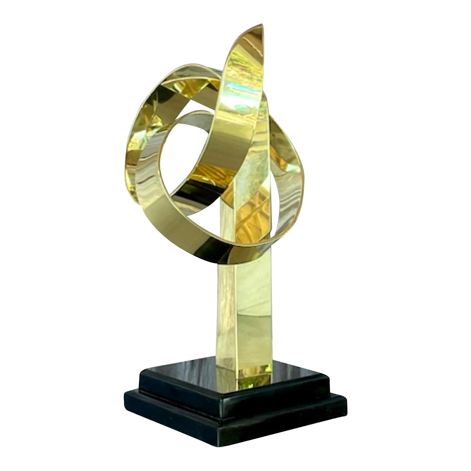 Vintage Boho Van Teal Brass Loop Sculpture 18in Mid-Century Modern Art: Vintage Boho Van Teal Brass Loop Sculpture 18in Mid-Century Modern Art Discover the Vintage Boho Van Teal Brass Loop Sculpture, a stunning blend of mid-century modern design and bohemian flair. This e