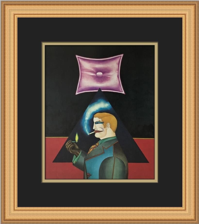 Richard Lindner Cushion Custom Framed Print 1977 Impressionism Art: Richard Lindner Cushion Custom Framed Print 1977 Impressionism Art This exquisite custom framed print by Richard Lindner captures the essence of contemporary art with its striking design titled 'Cushi