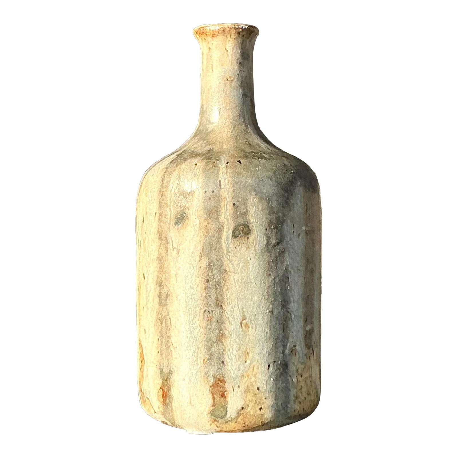 Vintage Boho Studio Pottery Vase Beige 3 x 3 x 7 (1 of 8)