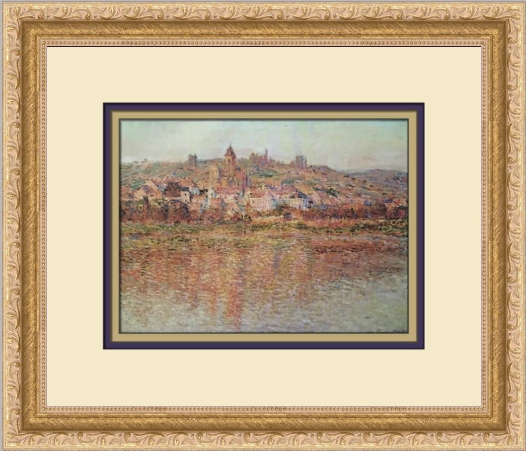 Claude Monet Vetheuil in Summertime Framed Lithograph Print 14x12 (1 of 2)