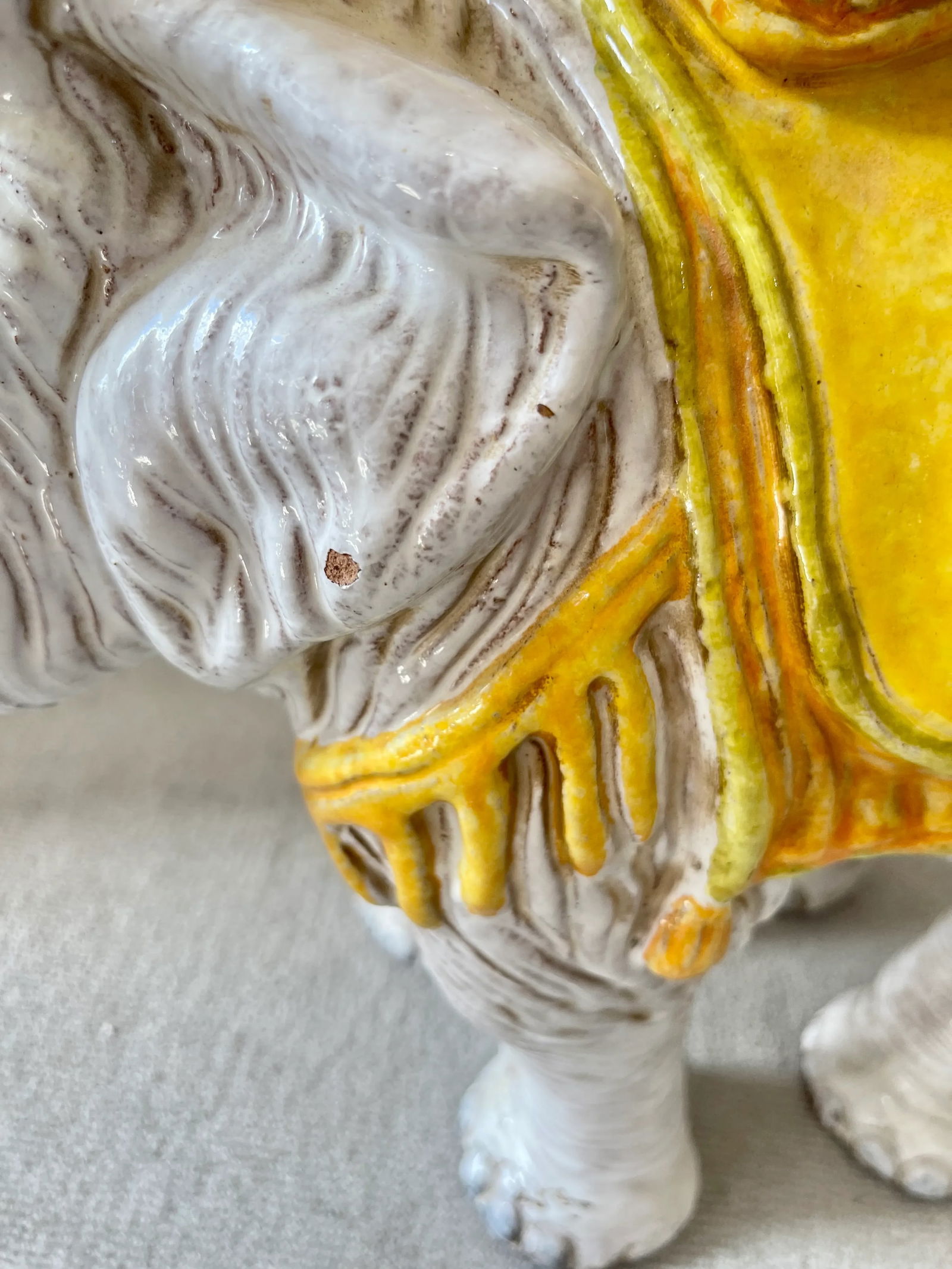 Vintage 1950s Italian Glazed Terracotta Elephant Garden Seat - 8