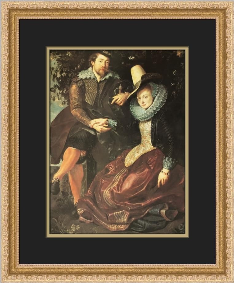 Peter Paul Rubens A Portrait of The Artist and His Wife Framed Print 1978: Peter Paul Rubens A Portrait of The Artist and His Wife Framed Print 1978 This stunning custom framed print features Peter Paul Rubens' renowned work, 'A Portrait of The Artist and His Wife.' The piec