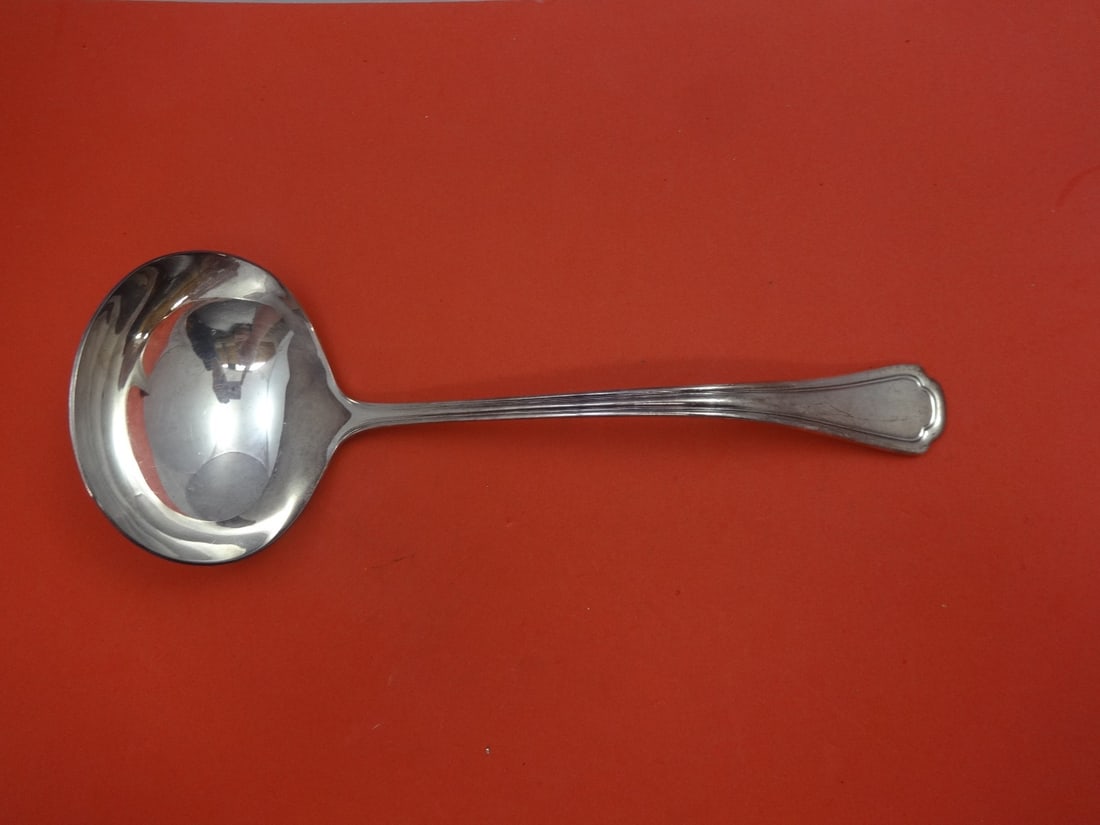 Gorham Clovely Silverplate Soup Ladle 10 3/8 Inches: Gorham Clovely Silverplate Soup Ladle 10 3/8 Inches This elegant soup ladle features the Clovely pattern by Gorham, crafted from high-quality silverplate. Measuring 10 3/8 inches, it showcases a timel