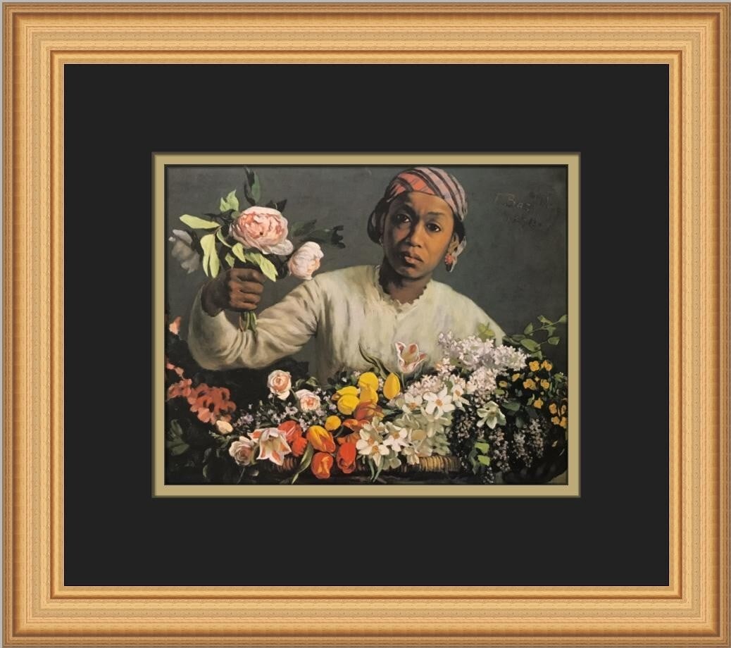 Frederic Bazille A Girl with Peonies Custom Framed Print 12x14 Impressionism: Frederic Bazille A Girl with Peonies Custom Framed Print 12x14 Impressionism Enhance your art collection with this beautiful custom framed print titled "A Girl with Peonies" by Frederic Bazille. This