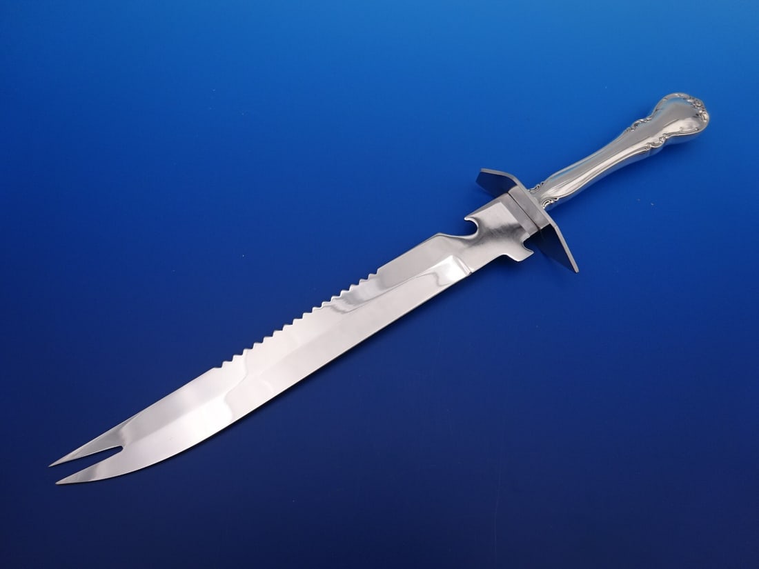 Towle French Provincial Sterling Silver Ham Slice 11.5 Custom Made Knife: Towle French Provincial Sterling Silver Ham Slice 11.5 Custom Made Knife Introducing the French Provincial by Towle Sterling Silver Ham Slice, a stunning addition to your culinary collection. This cus