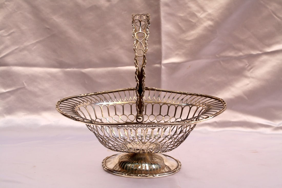 1900 Gorham Sterling Silver Basket 10.75 in Handmade Design (1 of 12)
