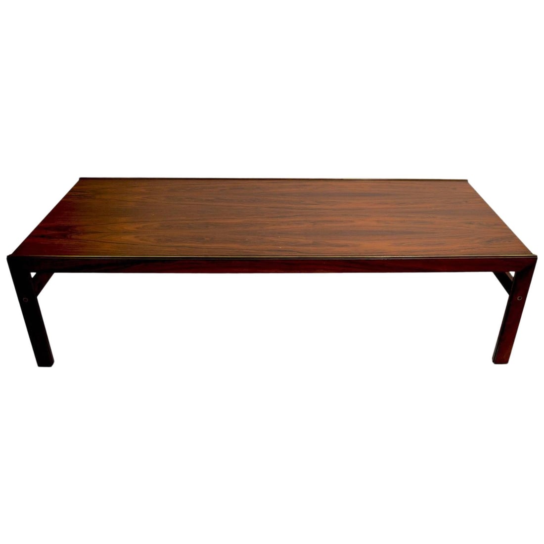 Danish Modern Rosewood Coffee Table by Illum Wikkelso with Brass Trim (1 of 10)