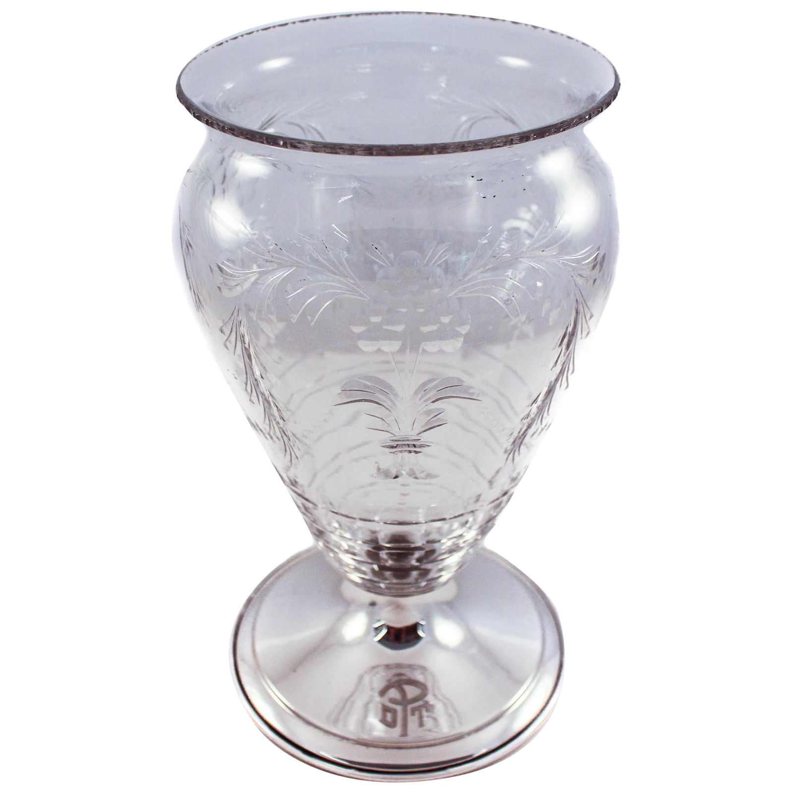 Hawkes Sterling Silver and Crystal Vase 11.5 inches Circa 1910s (1 of 6)
