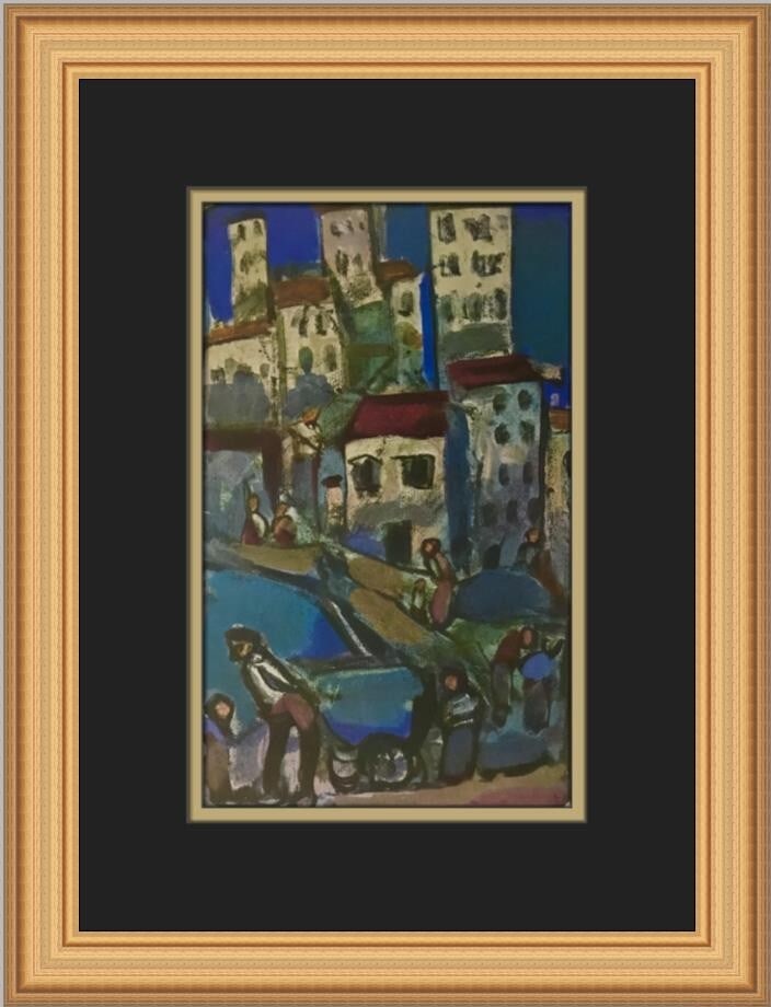 Georges Rouault The Suburbs Custom Framed Art Print 1977: Georges Rouault The Suburbs Custom Framed Art Print 1977 This stunning custom framed print titled "The Suburbs" by Georges Rouault showcases a blend of Expressionism and Impressionism styles, making i