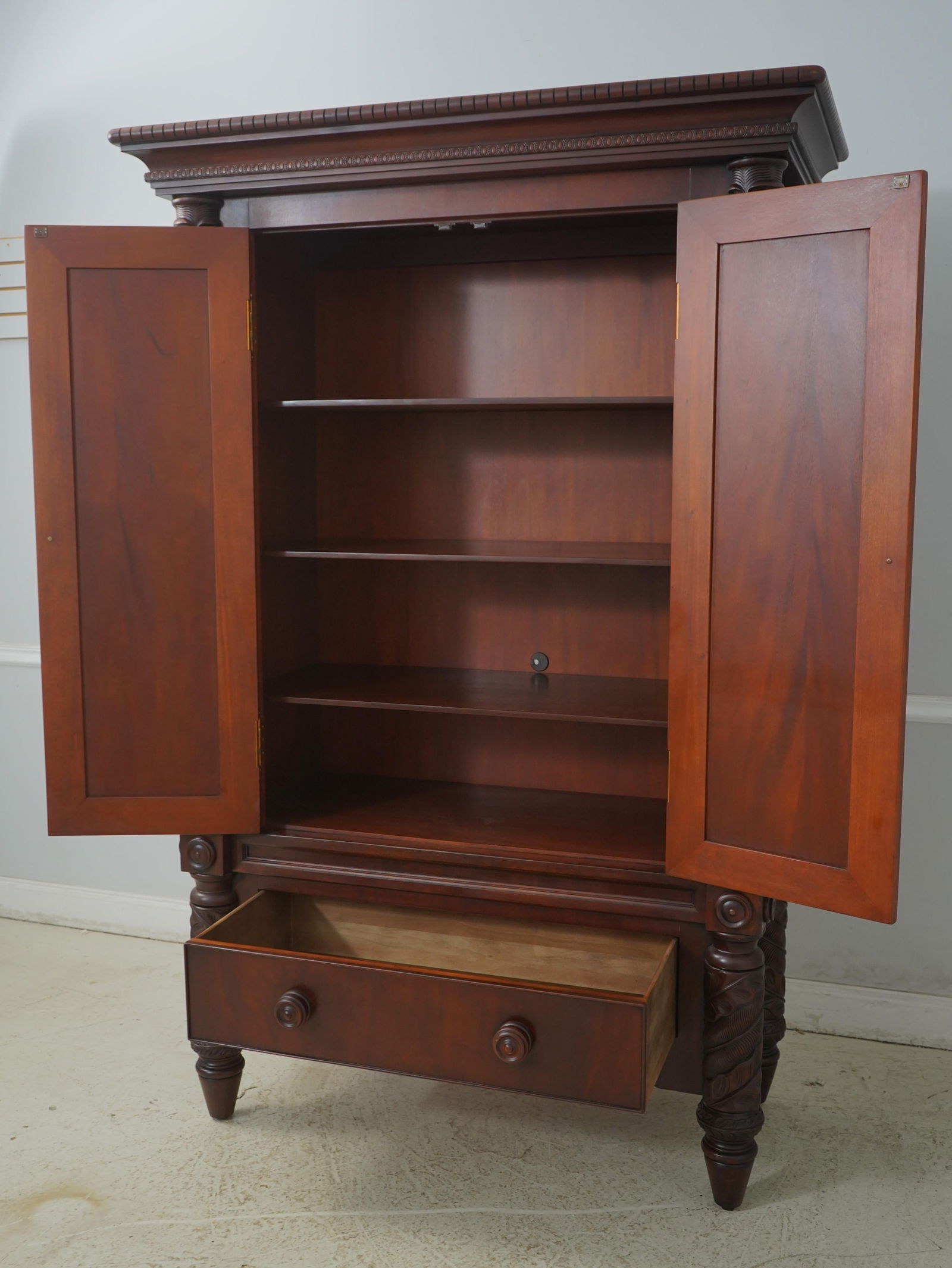 Henredon Ralph Lauren Safari Mahogany Armoire with Adjustable Shelves - 3