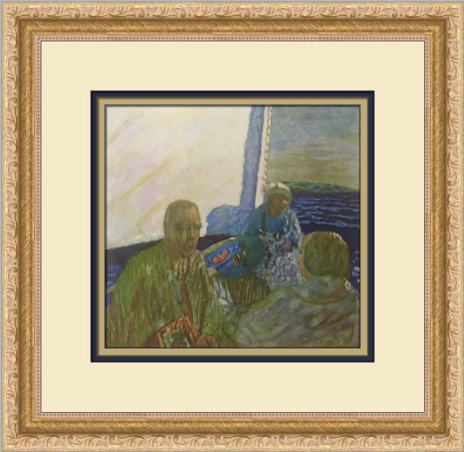 Pierre Bonnard At Sea Custom Framed Print 14 x 14 Open Edition: Pierre Bonnard At Sea Custom Framed Print 14 x 14 Open Edition This stunning custom framed print titled "At Sea" by renowned artist Pierre Bonnard captures the essence of Expressionism and Impressioni