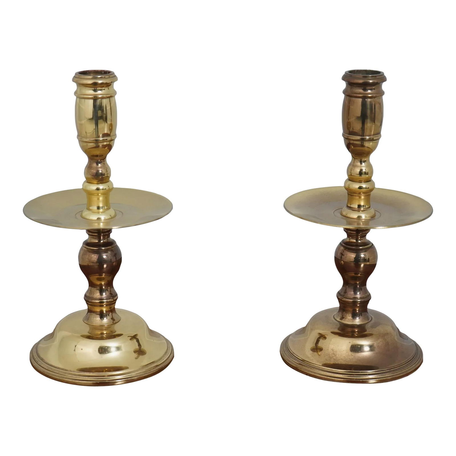 Elegant Baldwin Williamsburg Solid Brass Candlesticks Pair 18th Century Style (1 of 9)
