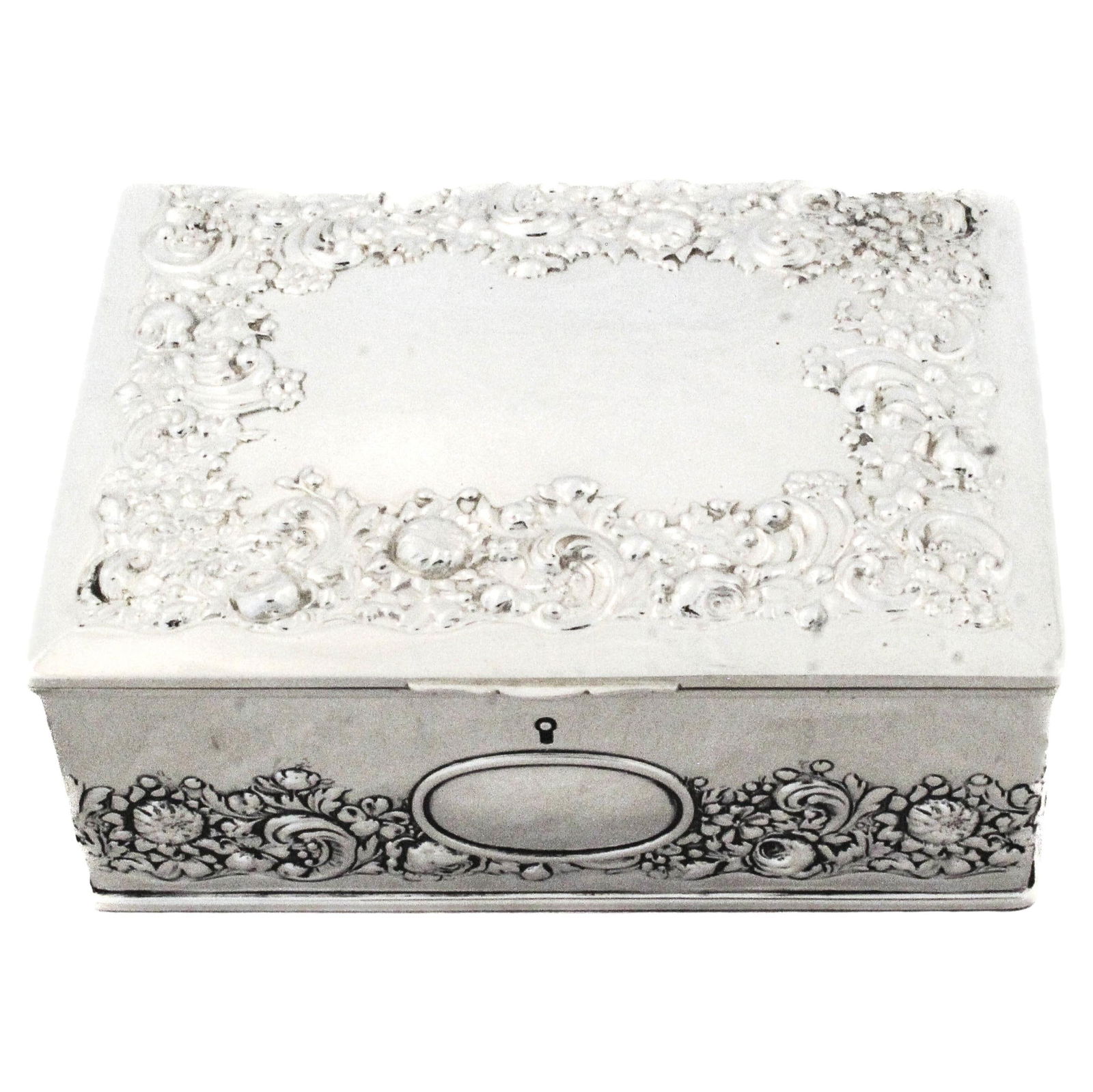 Antique Gorham Sterling Silver Jewelry Box Circa 1900 Victorian Elegance (1 of 6)
