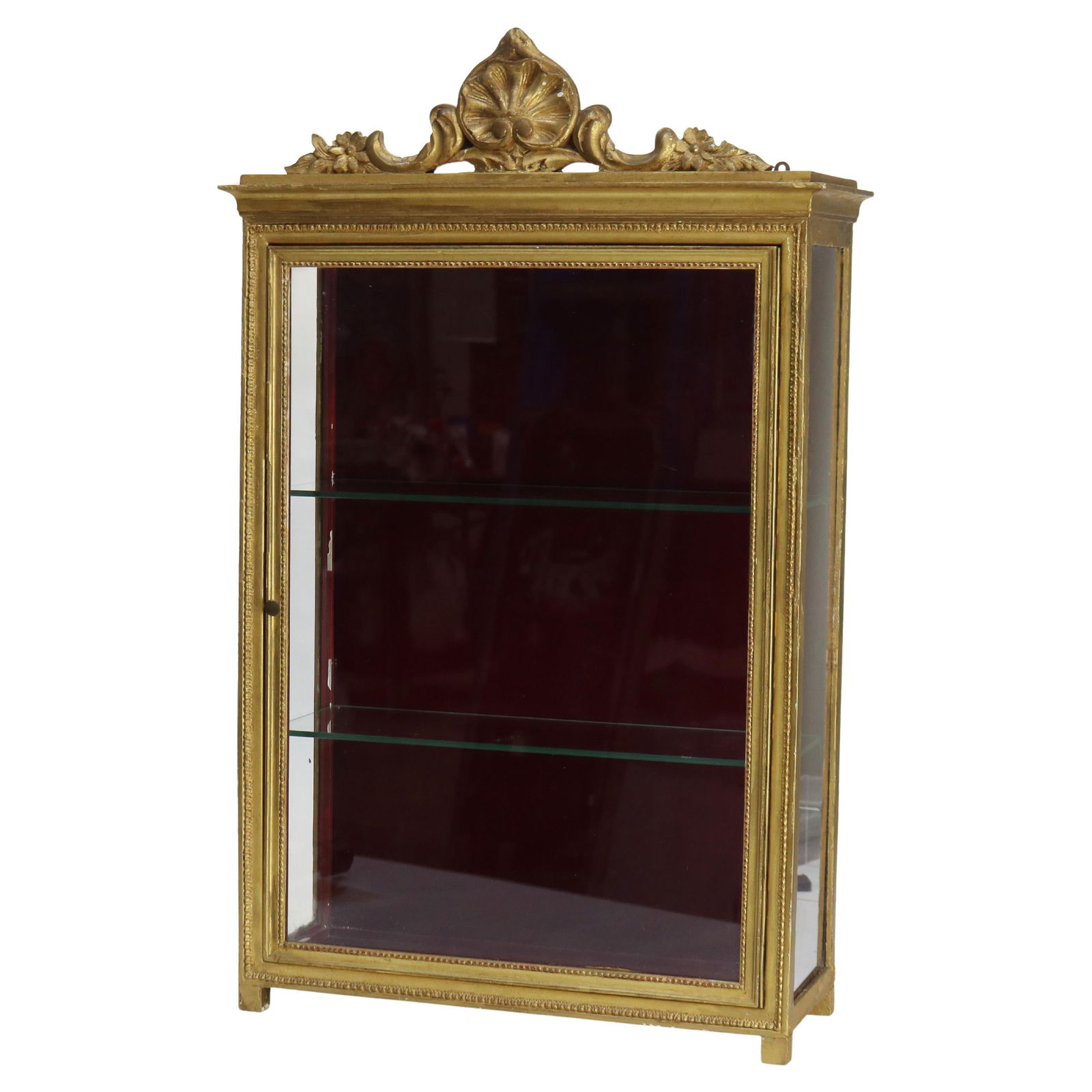 Antique French Louis XV Style Gilt Wood Hanging Curio Cabinet C1900 (1 of 15)