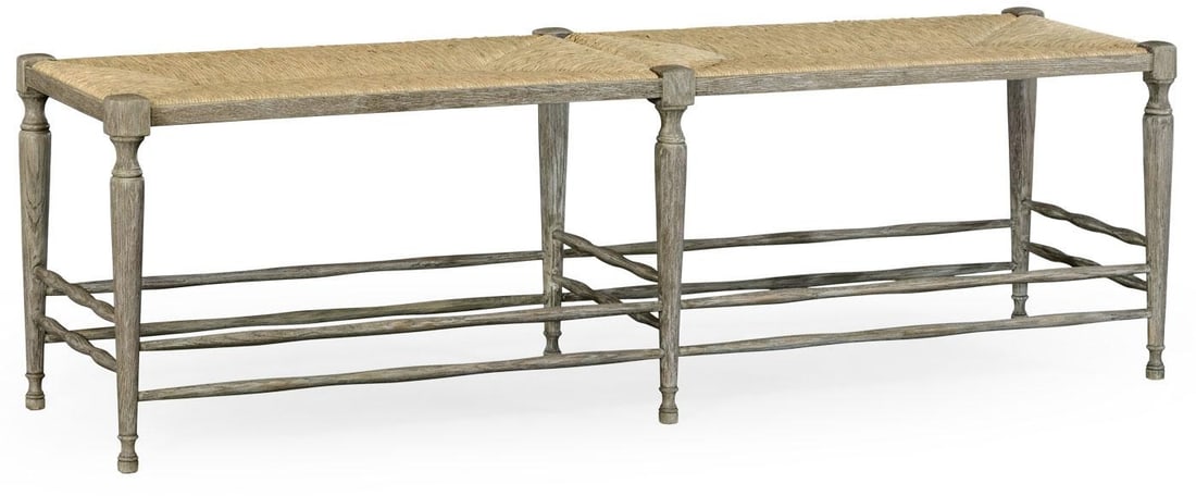 William Yeoward Bodiam Grayed Oak Bench 60 x 16 x 18.5: William Yeoward Bodiam Grayed Oak Bench 60 x 16 x 18.5 Introducing the Versatile Grayed Oak Bench, a stunning piece from the William Yeoward Bodiam collection. This English traditional-style bench is
