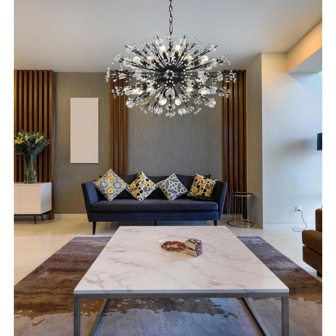 Elegant Lighting Vera 24-Light Black Sputnik Chandelier 36 Inch Adjustable: Elegant Lighting Vera 24-Light Black Sputnik Chandelier 36 Inch Adjustable Illuminate your space with this stunning 24-light Sputnik chandelier, perfect for modern dining rooms, foyers, and living are