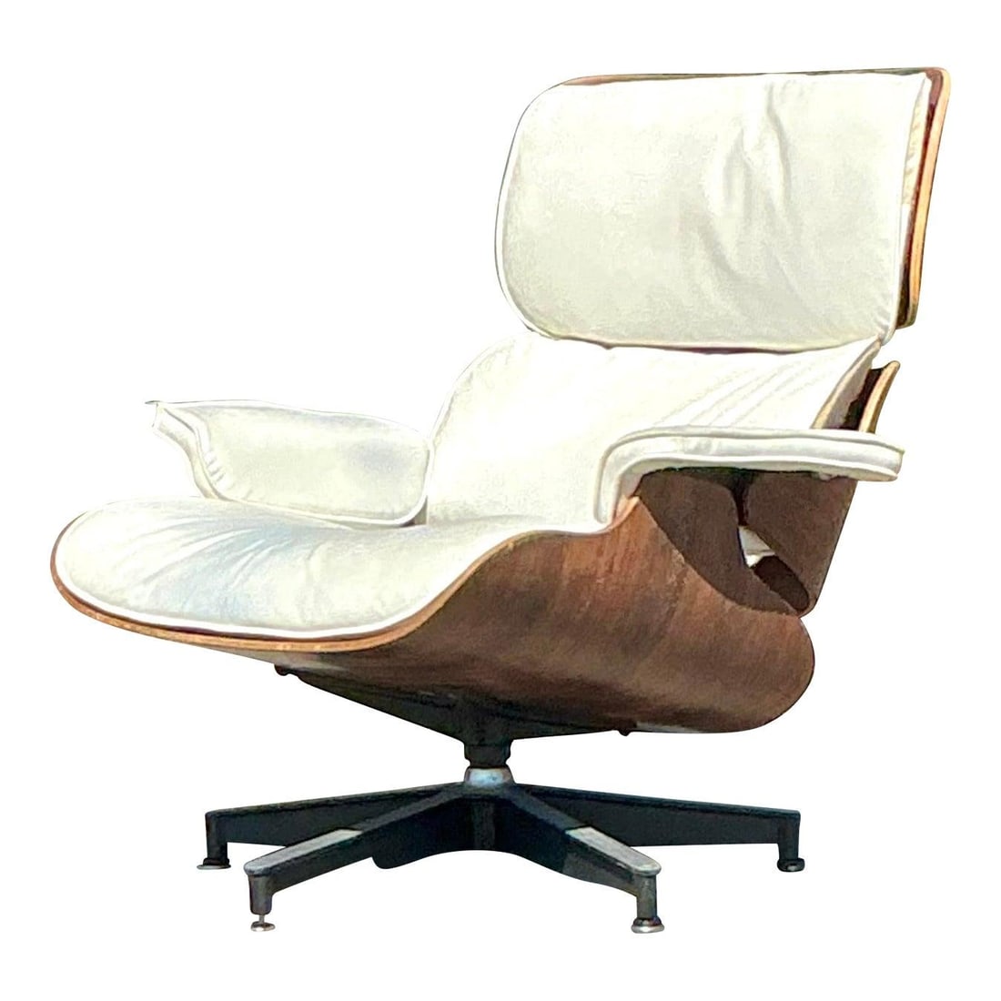 Vintage Eames Lounge Chair for Herman Miller Off-White Leather (1 of 10)