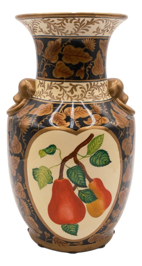 Maitland Smith Style Hand Painted Chinese Vase with Fruit (1 of 10)