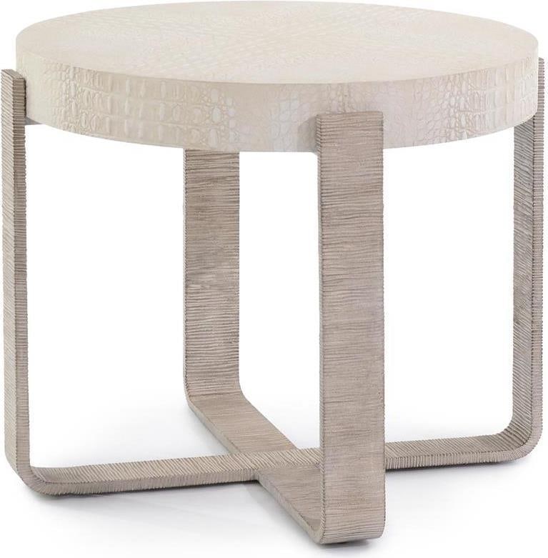 John-Richard Contemporary Kano Side Table Cream Silver Finish: John-Richard Contemporary Kano Side Table Cream Silver Finish Elevate your living space with the Stylish Cream and Silver Kano Side Table, a contemporary piece that combines function and elegance. Thi