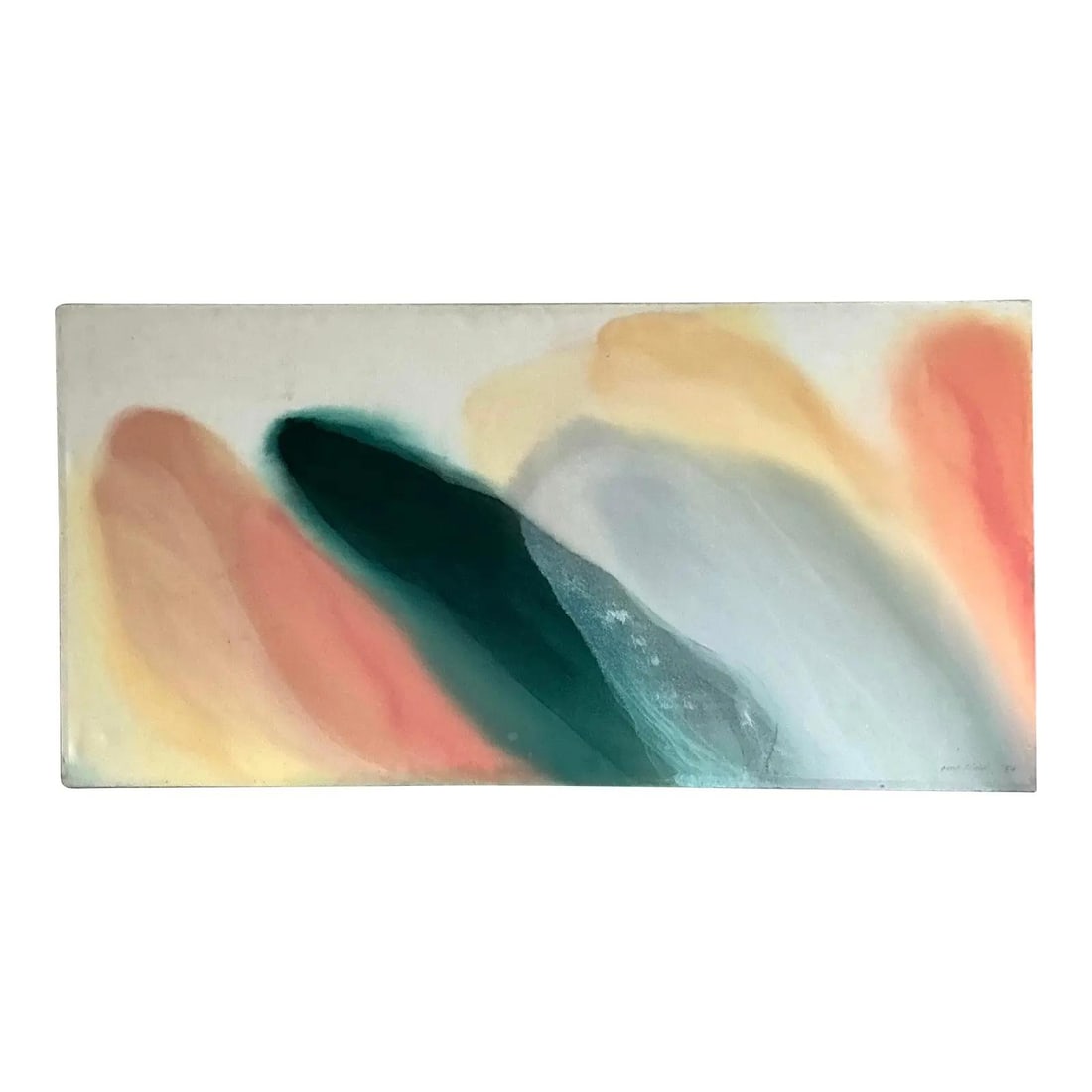 Vintage 1980s Abstract Oil Painting on Canvas 71.5 x 36 (1 of 9)